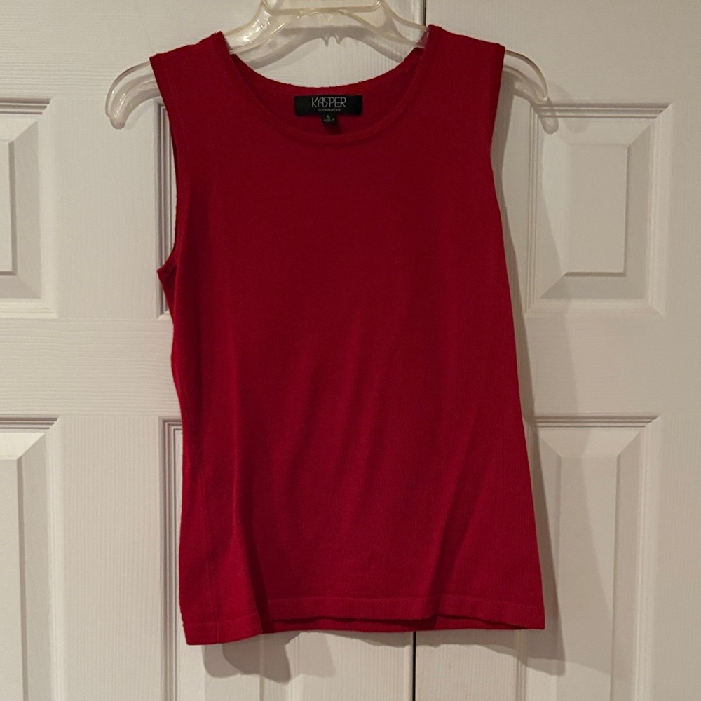 Kasper Vibrant Red Sleeveless Knit Tank